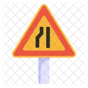 Narrow Ahead Sign  Icon