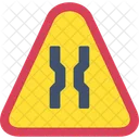 Narrow Road Caution Merge Icon