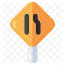 Narrow Road Ahead Board Placard Roadboard Icon