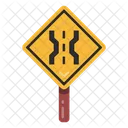 Narrow Road Signage Road Post Traffic Board Icon