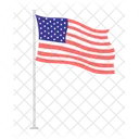 National flag of America on pole  Icon