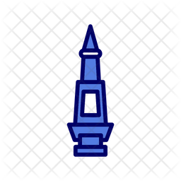 National Monument Icon - Download in Colored Outline Style