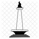 Black Monochrome National Monument Of Indonesia Illustration Landmarks Icons Symbol