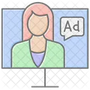 Native Ad Lineal Color Icon Icon