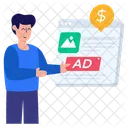 Ads Payment Ads Money Native Advertising Icon