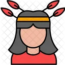 Native American Woman Headdress Icon