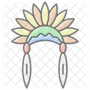 Native American Headdress Lineal Color Icon Icon
