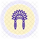 Native American Headdress Line Icon Icon