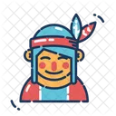 Nativo Americano Chefe Avatar Ícone