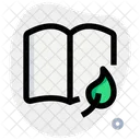Open Book And Growth Leaf Icon