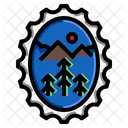 Forest Stamp Oval Icon