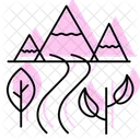 Nature Trail Color Shadow Thinline Icon 아이콘