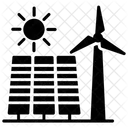 Naturliche Energie Windmuhle Turbine Solarpanel Symbol