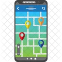 Telefono Inteligente Mapa Gps Icono