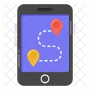 Navegacion Movil Mapa Movil Aplicacion Gps Icono