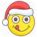 Emoji Navideno Yum Expresion Yum Etiqueta Emocional Icono