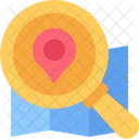 Navigation Magnifying Glass Pin Icon
