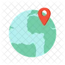 Navigator pin on globe  Symbol