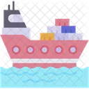 Navio De Carga Frete Transporte Ícone