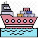 Navio De Carga Frete Transporte Ícone