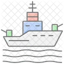 Icone De Cor Linear De Navios Ícone