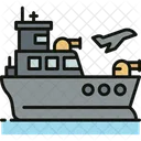 Navy Aircraft Carrier Warship Icon