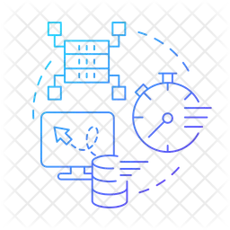 거의 즉각적인 데이터 처리  아이콘