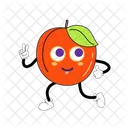 Nectarine Mascot Fruit Character Illustration Art Icon