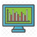 Negocios Monitor Grafico Ícone