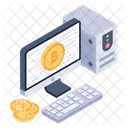 Sistema Bitcoin Ordenador Ordenador Personal Icon