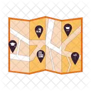 Neighborhood Map Downtown Location Pin Pinpoint Icône