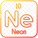Neon Chemistry Periodic Table Icon