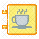 Neon Box Coffee Shop Sign Signboard Icon