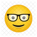 Visage De Nerd Emoji Emoticone Icône