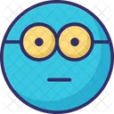 Viso Con Occhiali Nerd Emoticon Emozione Icon