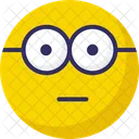 Viso Con Occhiali Nerd Emoticon Emozione Icon