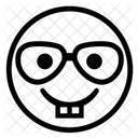 Nerd Gesicht Umriss Smiley Symbol