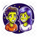 Shyness Nervous Couple Reaction Icon