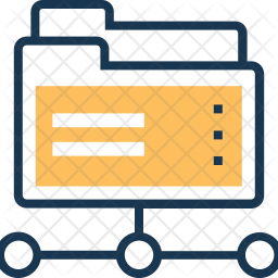 Network Folder Icon - Download in Colored Outline Style