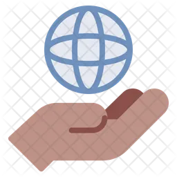 Network Globe Hand  Icon