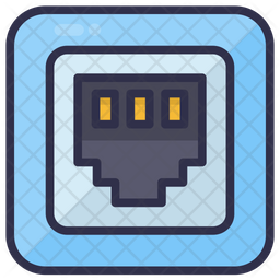 Network Port Icon - Download In Colored Outline Style