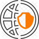 Network Protection Earth Global Security Icon