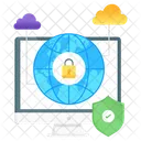 Network Protection Cybersecurity Cloud Protection Icon