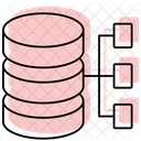 Netzwerk Datenbank Farbe Schatten Dunnlinien Symbol Symbol