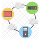Vernetzung Diagramm Datenbank Symbol