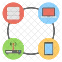 Vernetzung Diagramm Datenbank Symbol