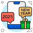 Neujahrs Chat Neujahrsgesprach Neujahrsnachricht Icon