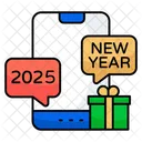 Neujahrs Chat Neujahrsgesprach Neujahrsnachricht Icon