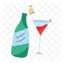 Wein Alkohol Neujahrsgetrank Symbol