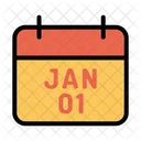 01 Januar Kalender Neujahr Symbol